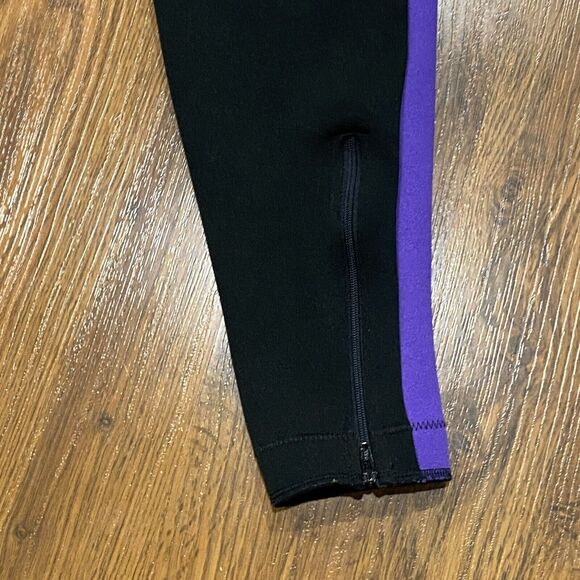 Descente Pants Womens Small Black Purple Stretch High Waist Outdoor Active Cycle - Picture 5 of 6